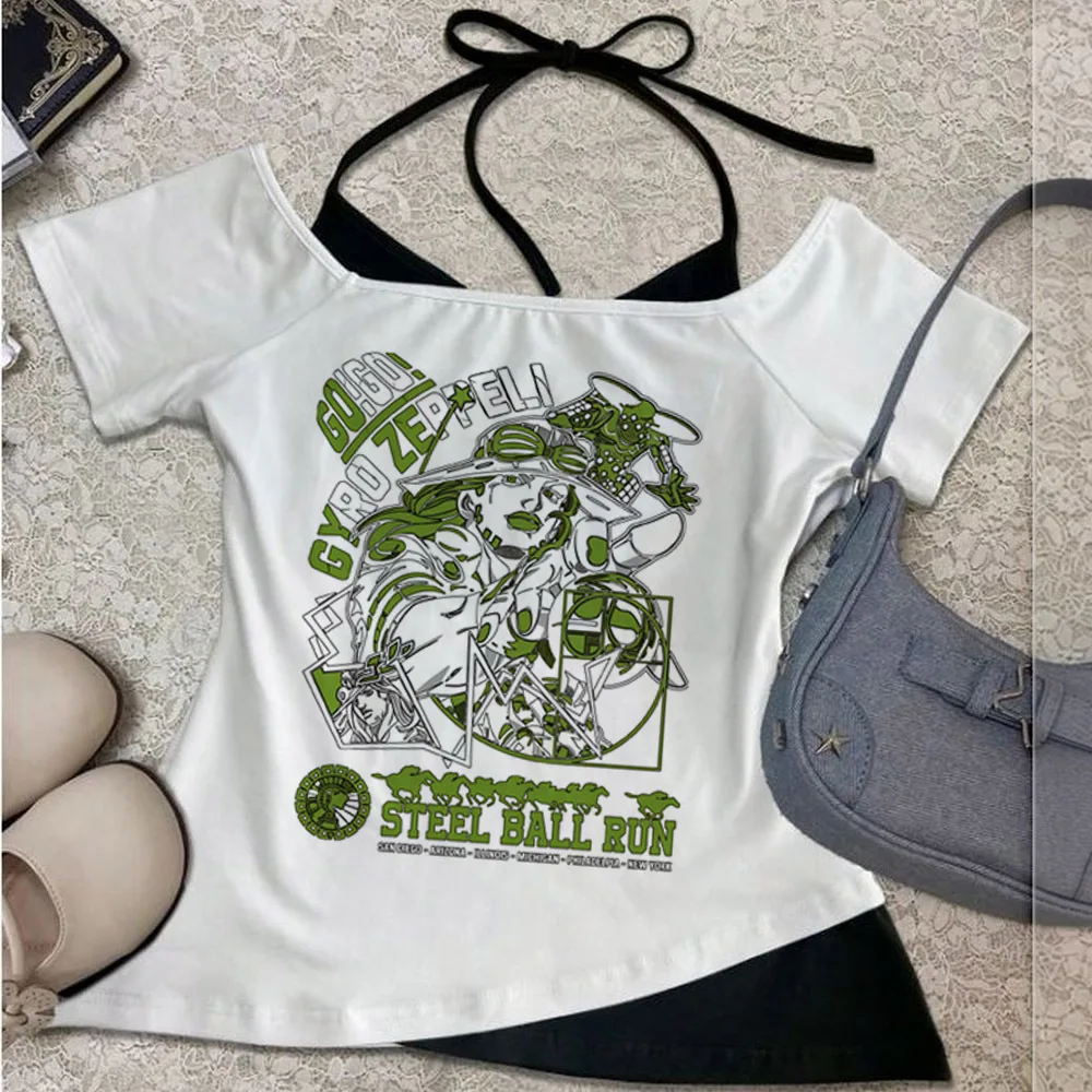 Jojo Bizarre Adventure Gyro Zeppeli cropped top shoujo manga alternative  anime 2000s grunge t shirt cheap korean fashion