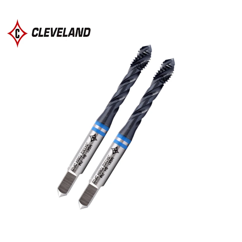 CLEVELLAND HSS-PM JP 나선형 플루트 탭, M3 M4 M5 M6 M8 M10 M12 M14 M16, 스테인레스 스틸용 기계 나사 탭