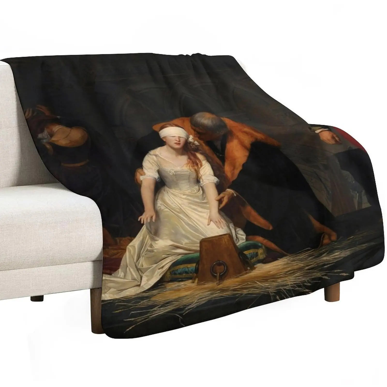 The Execution of Lady Jane Grey, by Paul Delaroche Throw Blanket Soft Beds Flannels Sofas Summer Blankets
