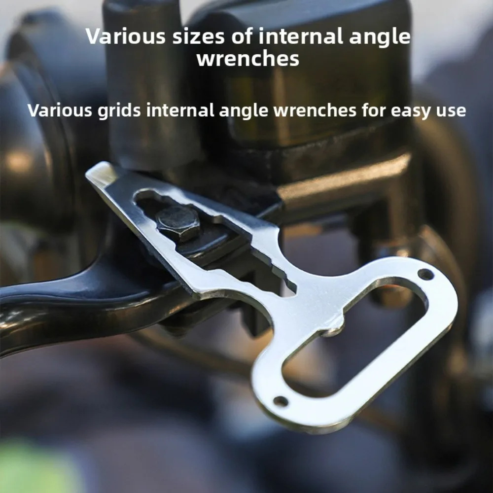 EDC Stainless Steel Practical Durable Self-Defense Spike - Portable Multi-Functional Tool with Wrench for Outdoor Camping Gear