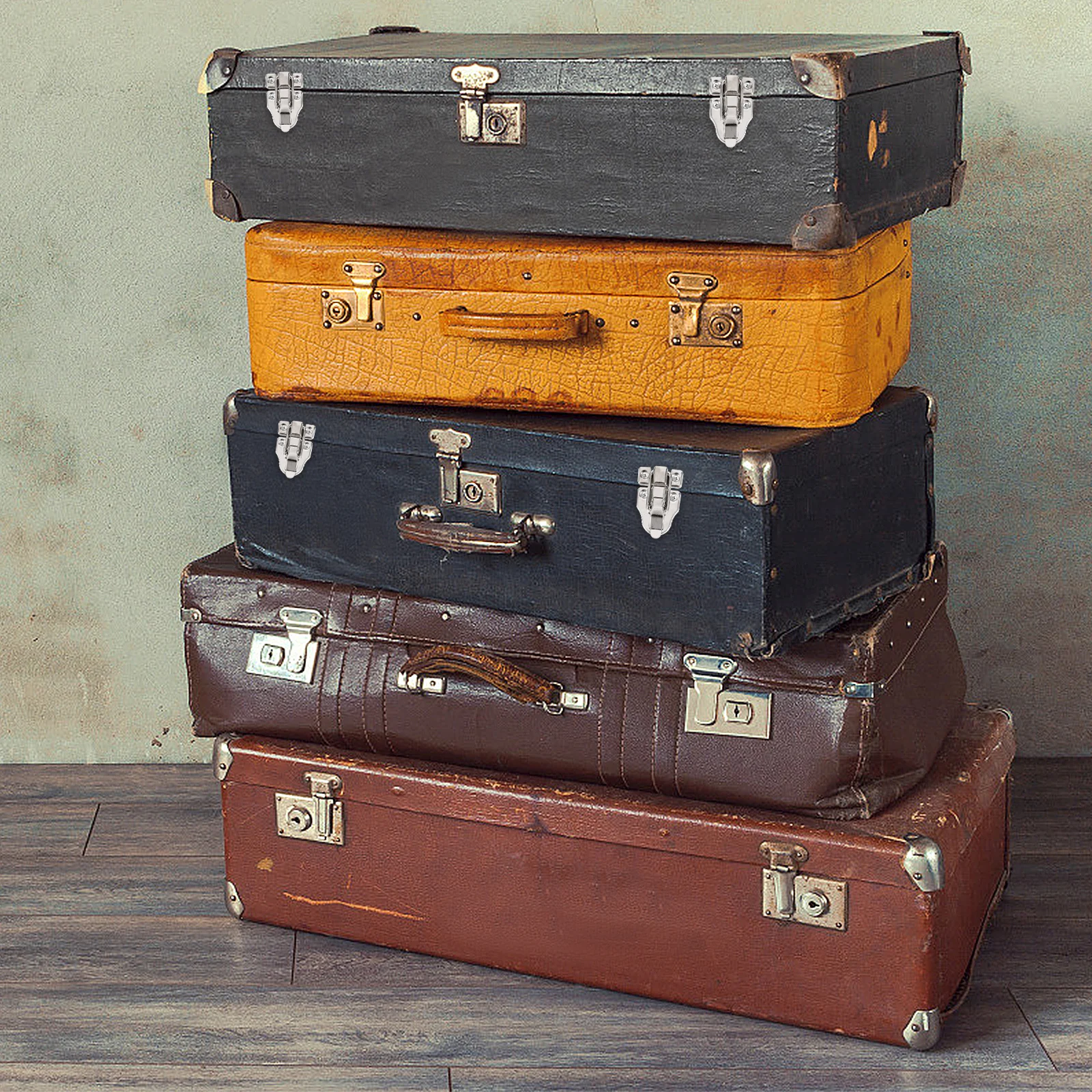 

6Pcs Wooden Box Locks Style Latches Toolbox Buckle Durable Iron Material Easy to Install Gift Box Fittings