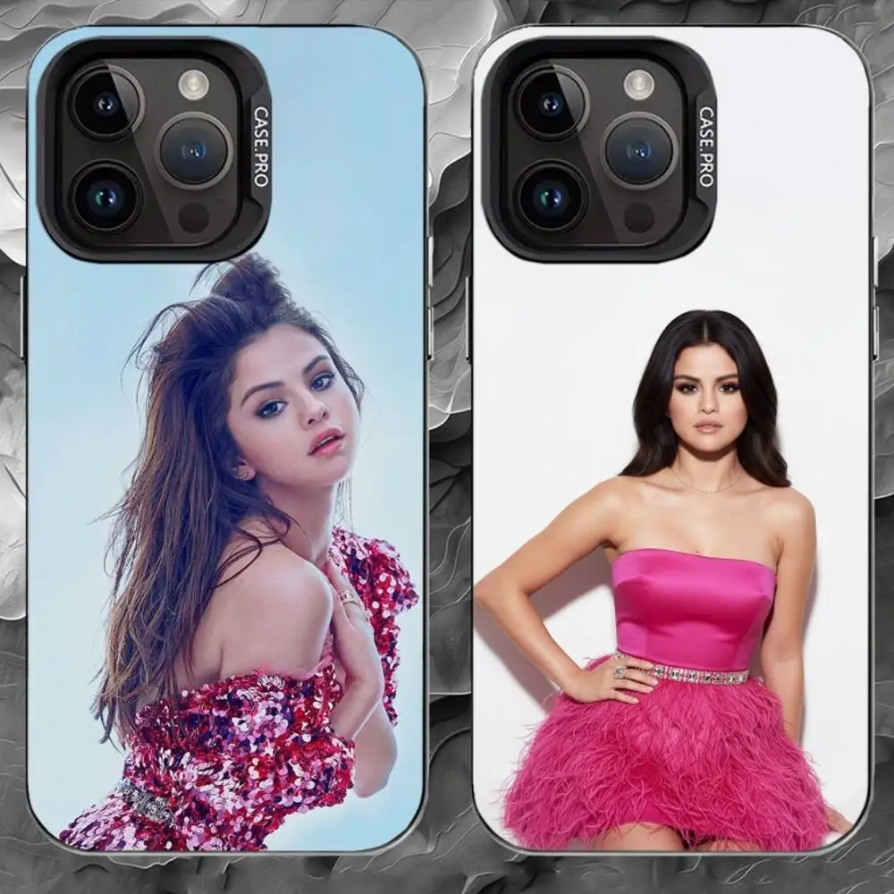 

Selena Gomez Phone Case For iPhone 17 16 15 14 13 12 11 Pro Max Plus Silver Matte Black Cover