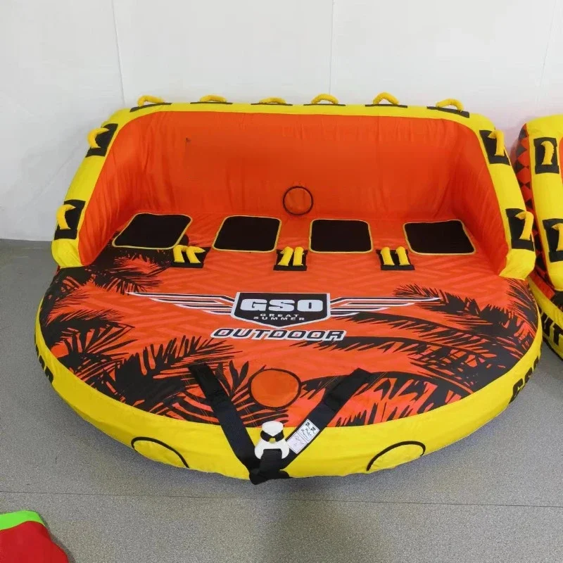 Inflatable double backrest towing speedboat Water inflatable towing ring 2-3-4 towing hovercraft