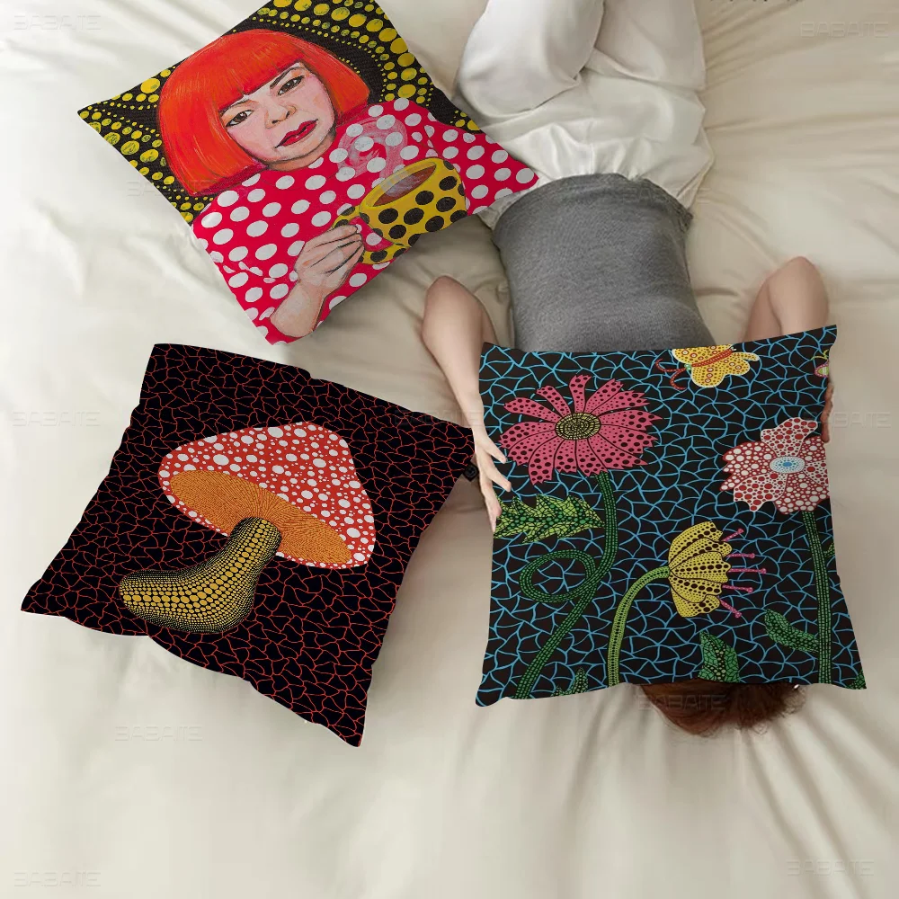 Y-yayoi-Kusama Exhibitions Art Pillowcase Toon Gift Cushion Cover Bedroom Home Sofa Chair Seat Decor Pillow Case