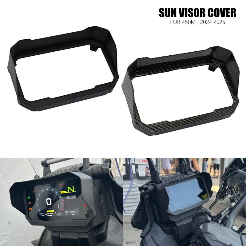 For CFMOTO 450MT Motorcycle Black Carbon Instrument Screen Sunshade Guard Protection Dashboard 450 MT 2024 2025 Sun Visor Cover