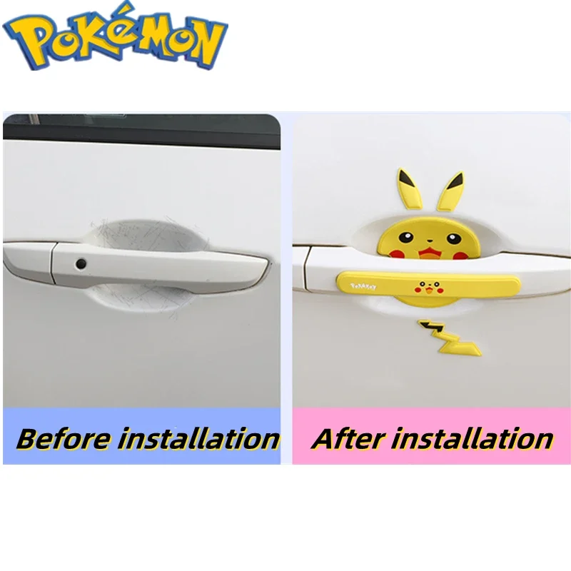 Pokemon car decoration universal door bowl sticker handle anti-collision strip paint anti-scratch rearview mirror protection