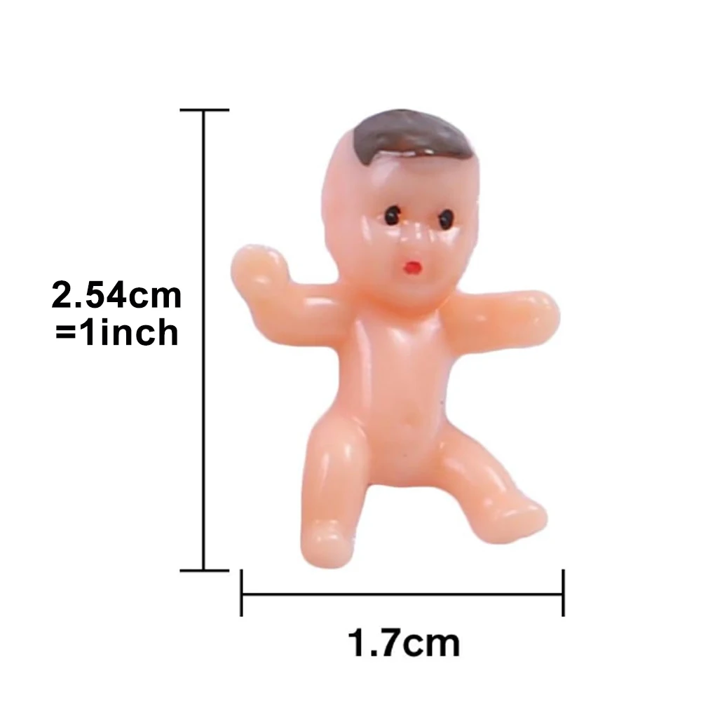 30/60/100 Stück Mini-Kunststoff-Babys für Babypartys, Eiswürfelspiel, kleines Baby für Babypartys, Geschlecht offenbaren, Geburtstagskuchen,