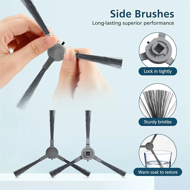 B07B-Vacuum Parts Forropvacnic A1 S1, Fortipdiy G90, Forvipsun Z1 Robot Vacuum Side Brush Hepa Filters