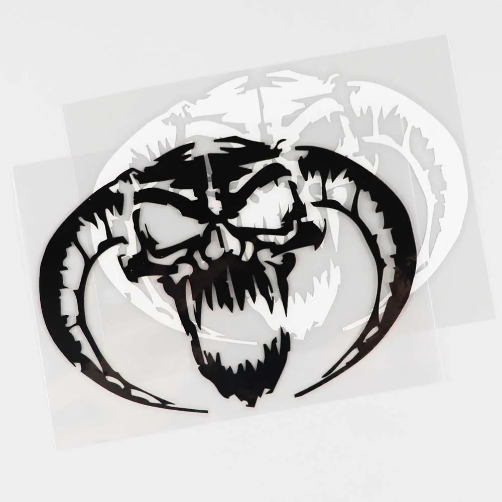 YJZT Demon Skull Personalized Car Stickers Stylish Motorcycle Vinyl Decals Black/Silver C7-1170