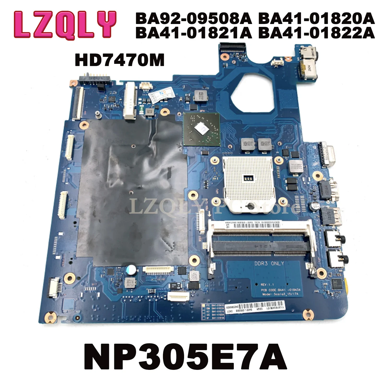 

LZQLY For BA92-09508A BA41-01820A BA41-01821A BA41-01822A Samsung NP305E7A Laptop Motherboard 17 Inch HD7470M Socket FS1