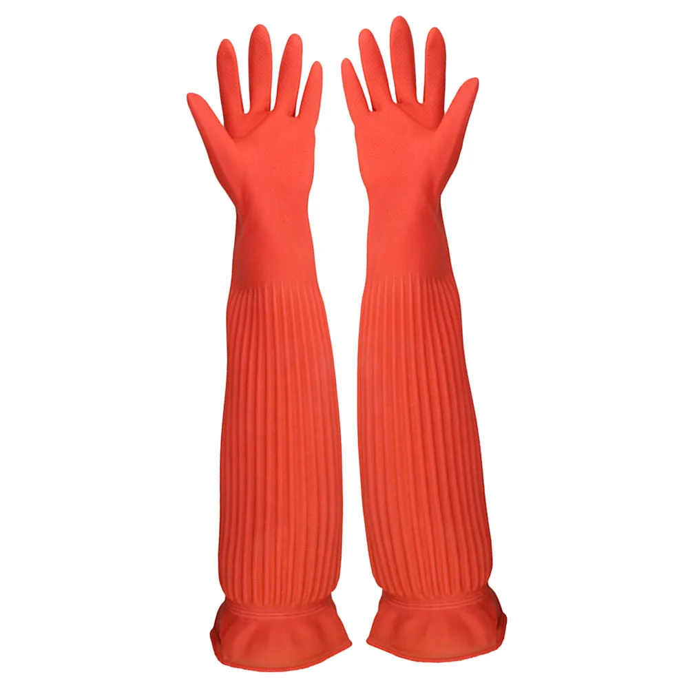 

Waterproof Latex Kitchen Gloves Extra Large Long Arm Household Cleaning Dish Washing Pet Care Laundry Gardening Heat Resistant
