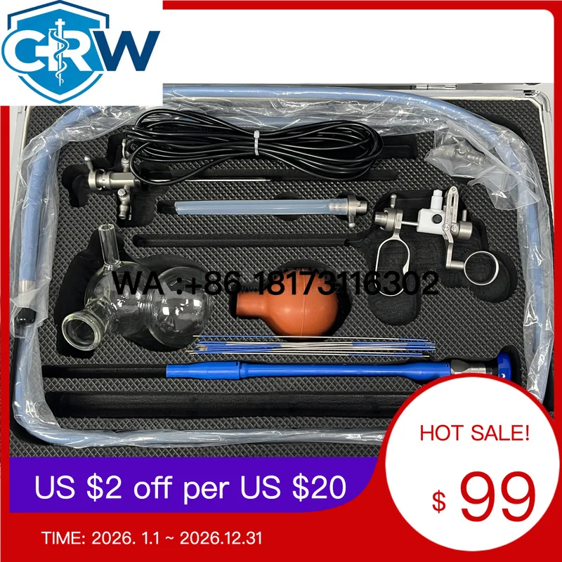 CRW SY-P002A-3 Medical Grade Pediatric Resectoscopy Set with Loop Electrode and Passive Working Element and Sheath Obturator