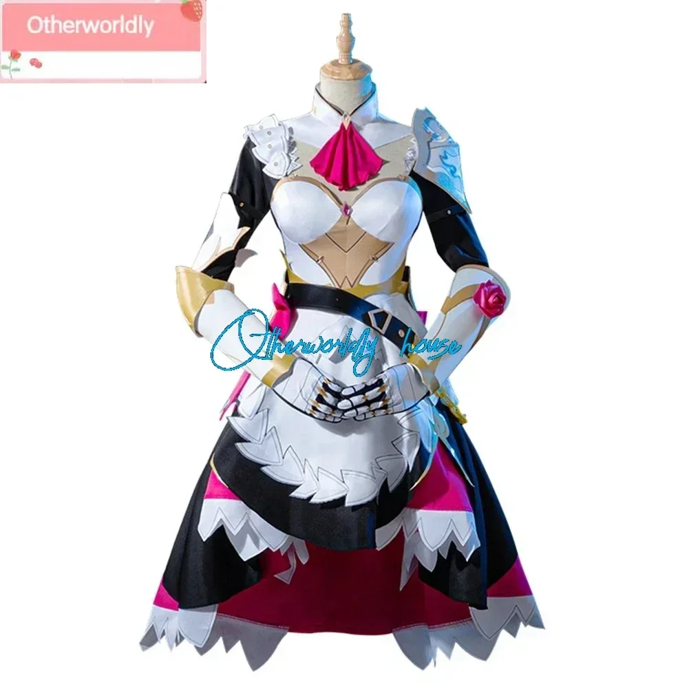 Anime game Genshin Impact Noelle Cosplay Costume Knights Maid Dress Wig shoes boot Uniform Halloween Party Outfit For Women Girl