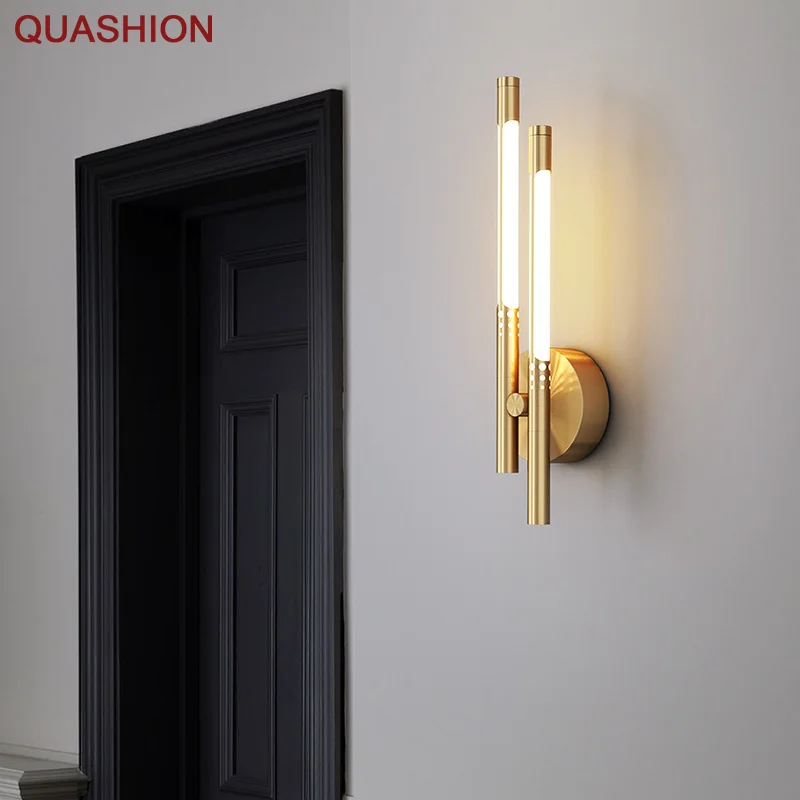 

Nordic Light Luxury Wall Light Corridor Porch Background Wall Light Study Bedroom Bedside Light Simple Long Mirror Headlight