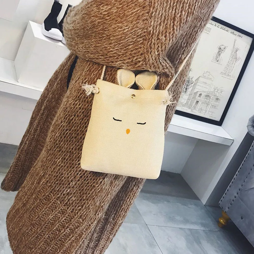 Mode Frauen Mini Cross body Umhängetasche niedlichen Ohren Leinwand Geld Brieftasche Dame Mädchen lässig Umhängetasche Geschenke