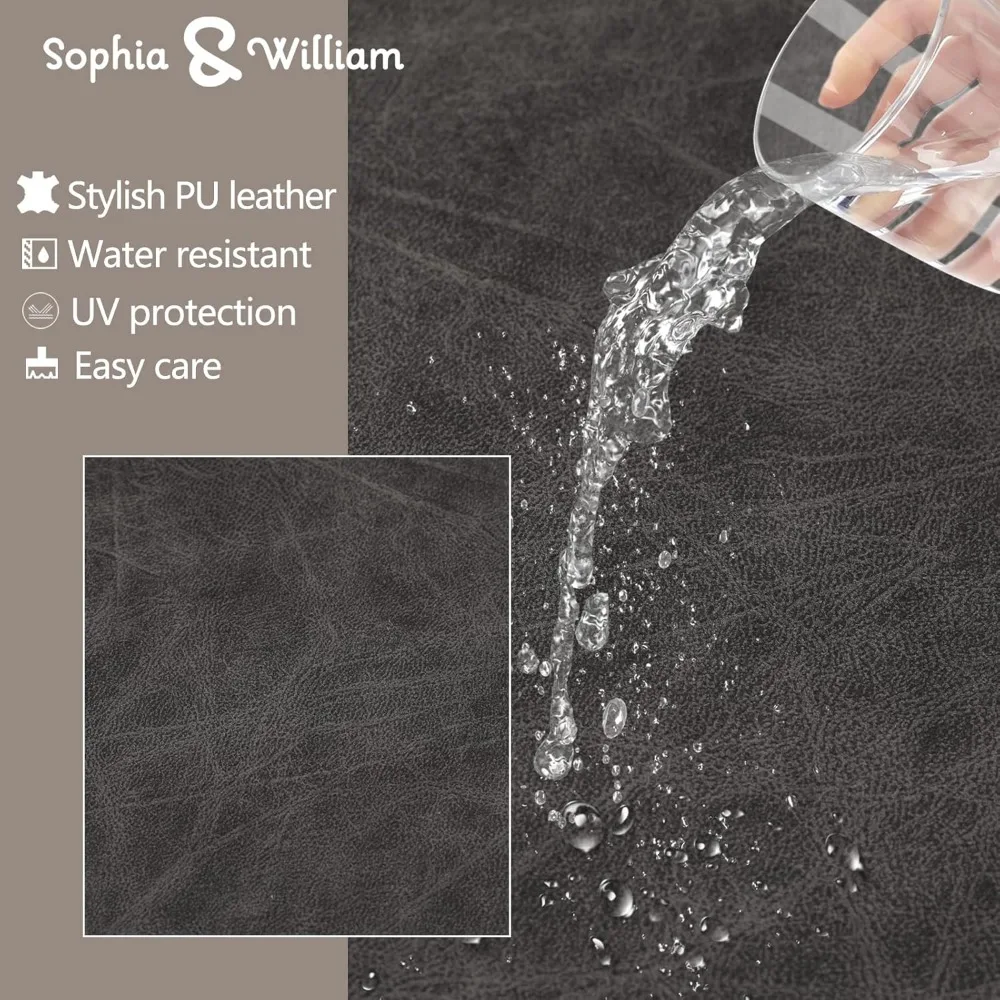 Counter Height 24" Bar Stool, Kitchen Counter Stool with Back,Upholstered Middle Back Dining Chair, Modern PU Leather Barstool