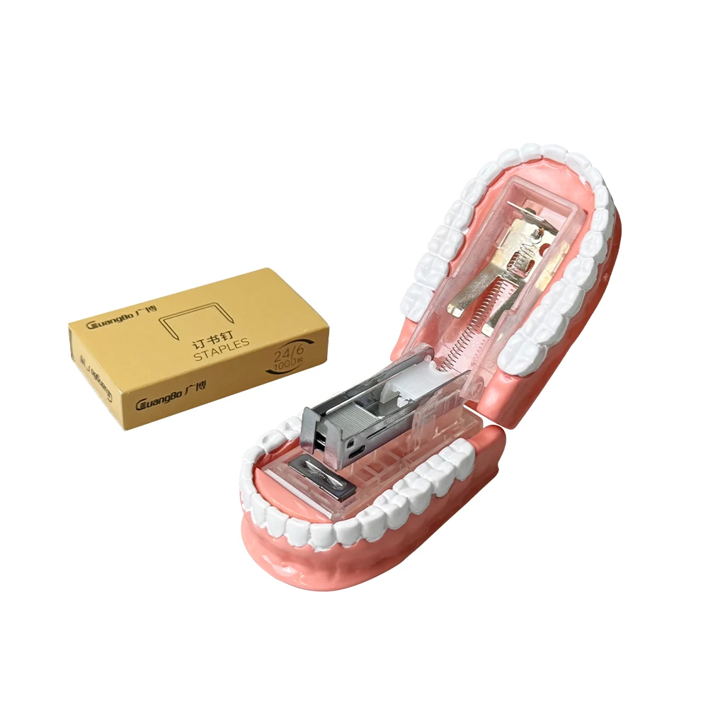 Creative Manual Staplers Teeth Model Shaped Stapler Portable Dentist Clinic Paper Stapling Machine Dentistry Accessories Gifts