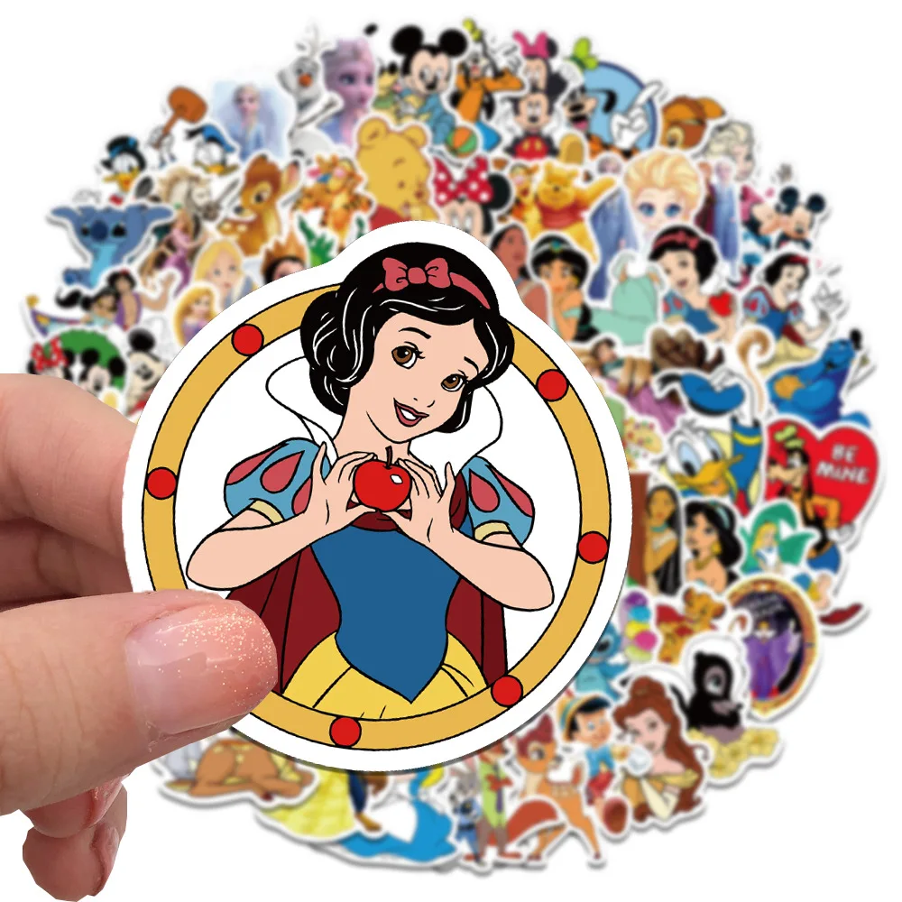 100PCS Mixed Disney Cartoon Caracter Collection Graffiti Stickers For Decorating Luggage Laptop Phone Cases DIY Stickers Toys