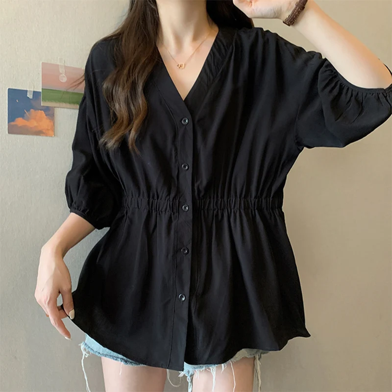 

300 Pounds Oversized Casual Waistband Shirt for Women's Summer New Loose Age Reducing Slimming Temperament Versatile Trendy Top