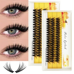 ขนตาปลอมขนมิงค์40D/30D/20D 1กล่อง/60มัดตัวต่อขนตาธรรมชาติ3D แยกขนตารัสเซียคลัสเตอร์ขนตา peralatan Rias