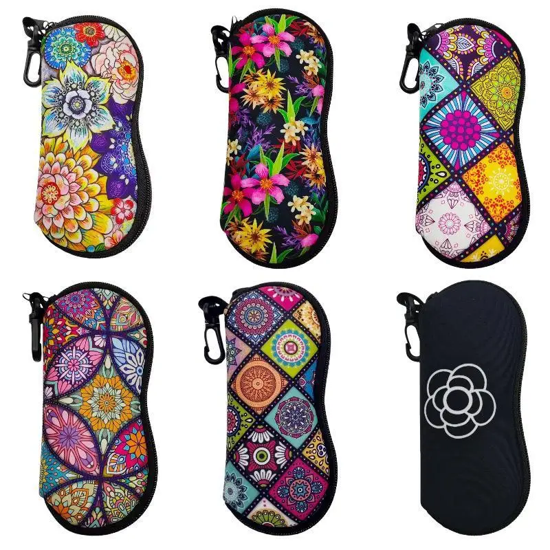 2D Flat Tree Of Life Glasses Case, Ultra-Light Portable Zip Pouch W/ Keychain, Unisex For Regular/Reading Glasses,Zipper