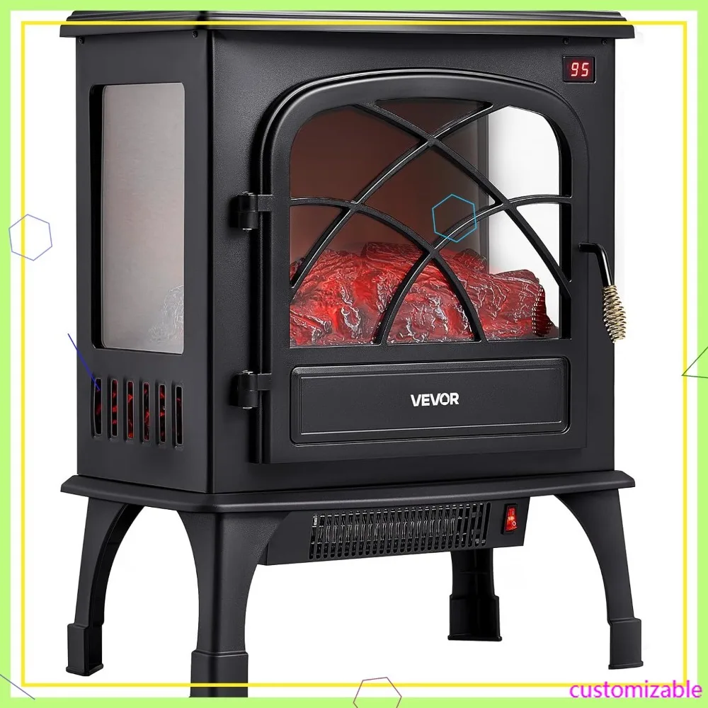 

25,5-дюймовый отдельностоящий электрический камин-обогреватель, 1500 Вт, портативный, с пультом ДУ, регулируемым пламенем и таймером для гостиной