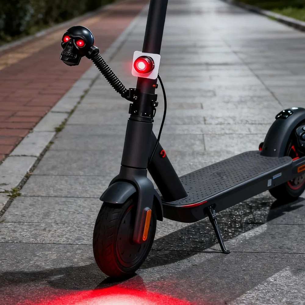 الجمجمة دراجة نارية مؤشر ثنائي اللون دراجة نارية سكوتر الجبهة الخلفية بدوره أضواء الإشارة 12 فولت الأحمر/الأزرق مصباح جيد الإضاءة القيادة الخفيفة #4