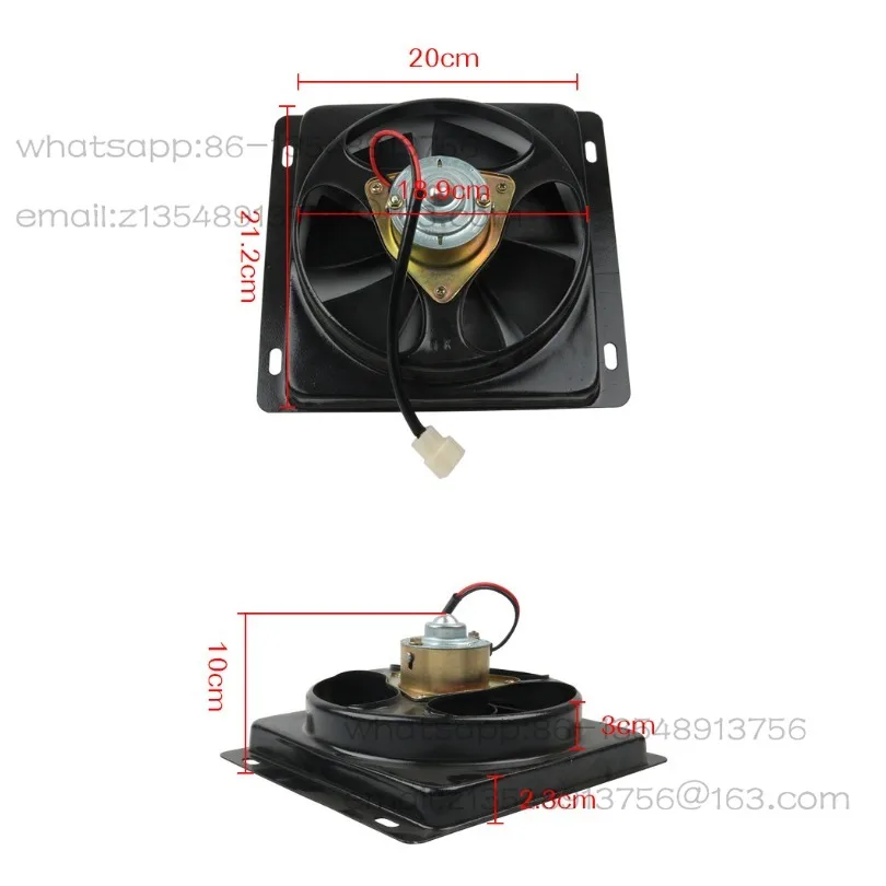 12V closed three or four-wheeled vehicle exhaust fan, catering truck modified oil fume ventilation exhaust fan