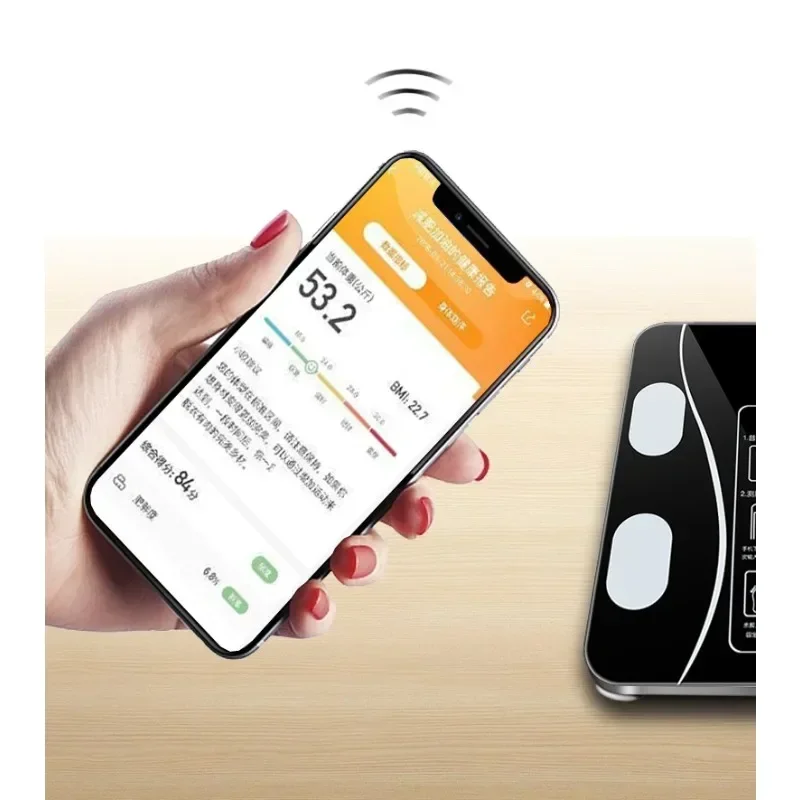 Balança de Gordura Corporal Inteligente Bluetooth, Balança Digital Corporal com Tela LCD, Ferramentas Eletrônicas Do Analisador De Composição Do