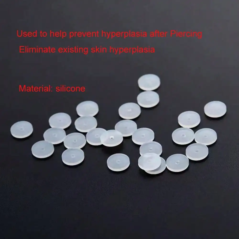 10PCS Piercing Healing Silicone Discs Flexible Hyperplasia Saucer Prevents Irritation Ear Stud Nose Ring Lip Piercing view 4