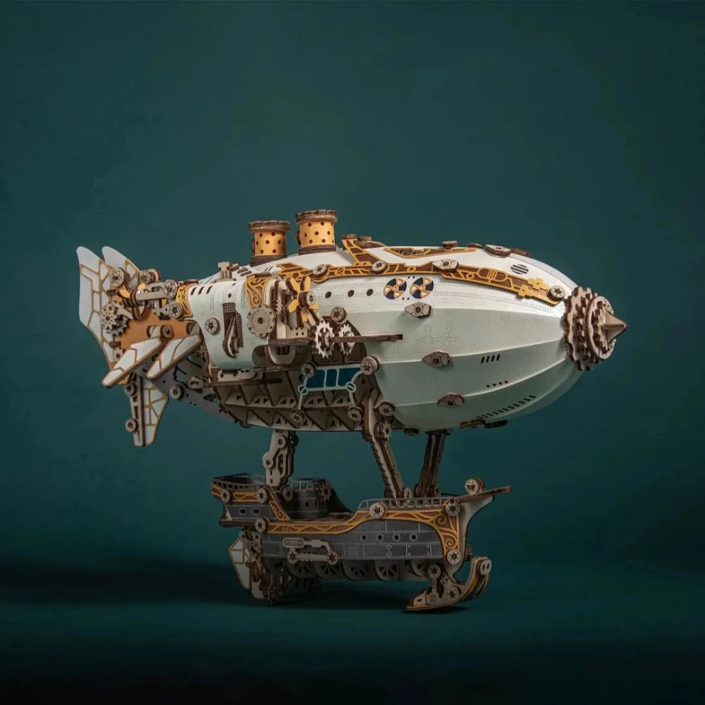 3D Puzzle DIY Holz Fantasy Luftschiff Modell Kits LED Lichter Desktop Dekoration Handgemachte Tisch Ornament Erwachsene Kinder Geburtstag Geschenke