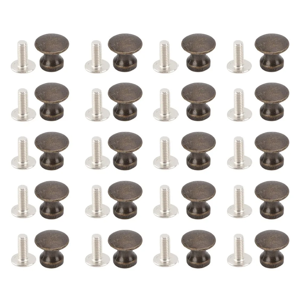 20pcs Cabinet Handle Zinc Alloy Single Hole Handle 12x11MM Bronze Drawer Pulls Vintage Round Head Mini Drawer Pulls Dresser