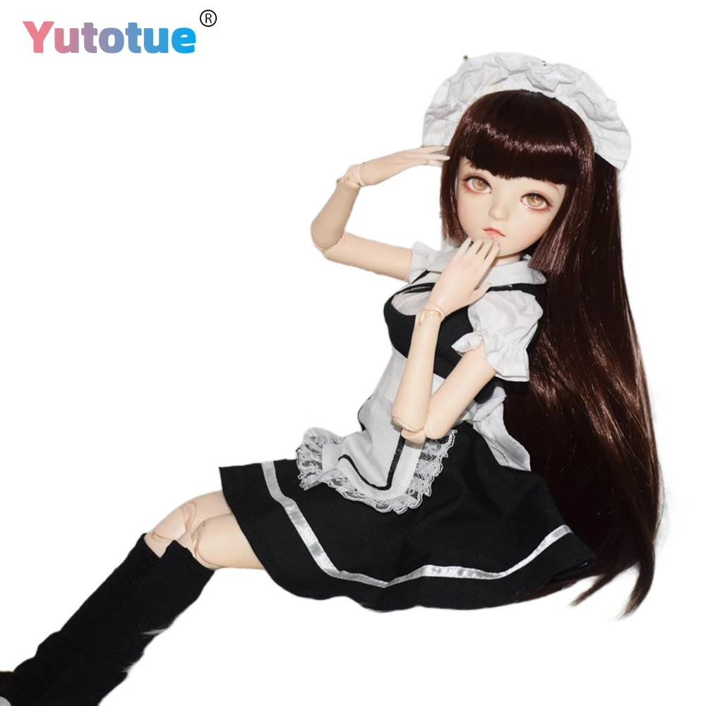 YUTOTUE 60cm Height Girl Doll Removable Dress Shoes Wigs Eyes Full Set BJD Doll Kids Toy Lifelike