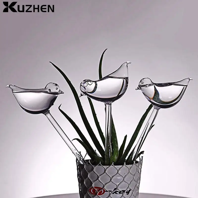 Automatic Watering Device Indoor Plants Automatic Watering Glass Bird Watering Tank Flower Plant Transparent Watering Device