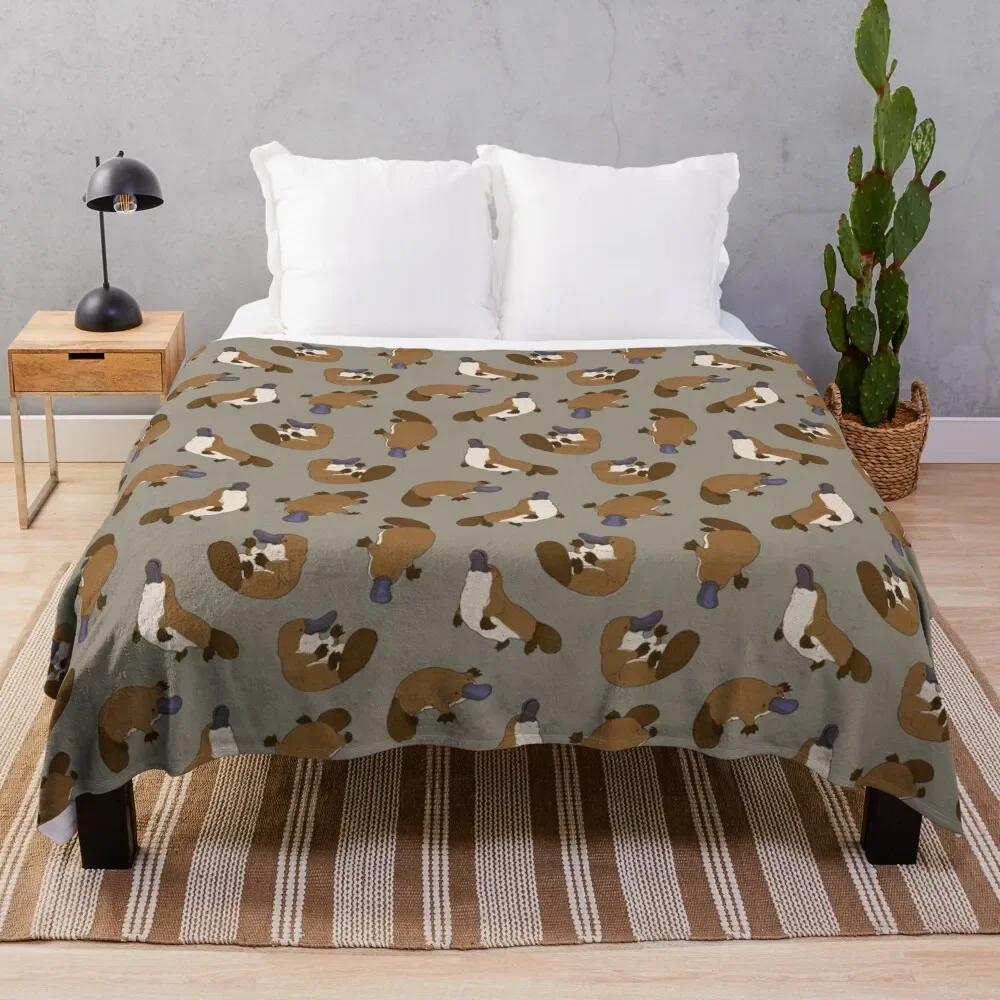 

All-Over Adorable Platypus Print Throw Blanket warm winter Flannel Weighted Blankets