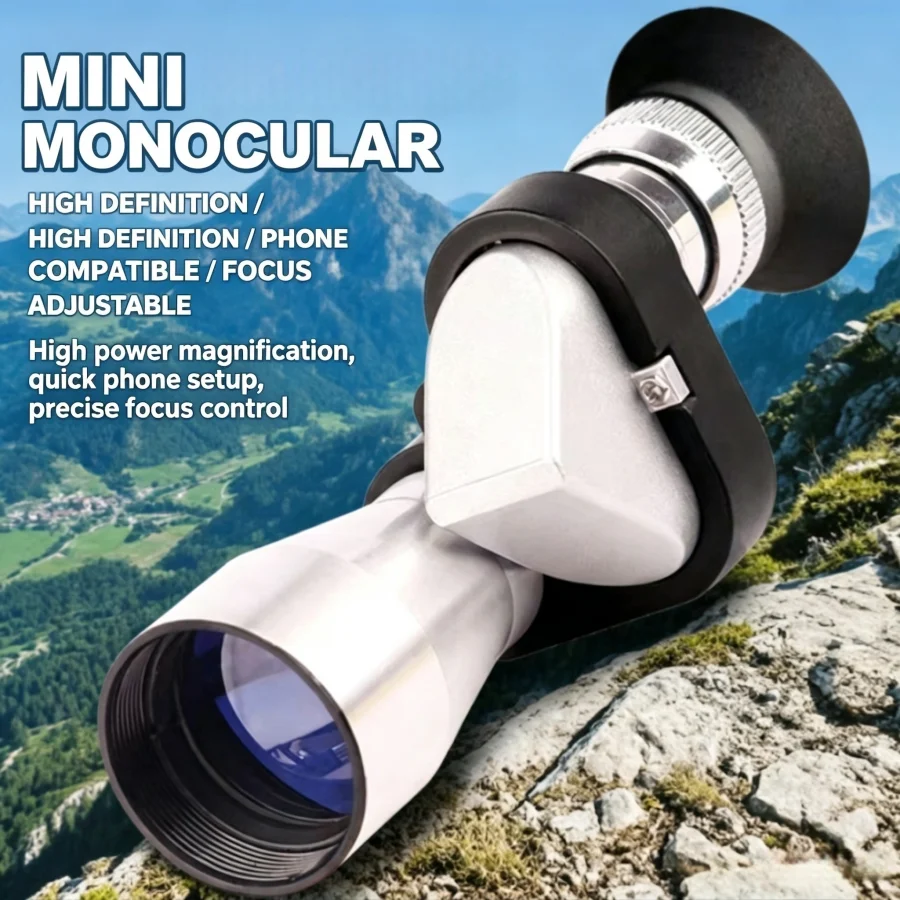 8x20 HD Mini Zoom Monocular Telescope Portable for Outdoor Camping Mountaineering Hiking Bird Watching