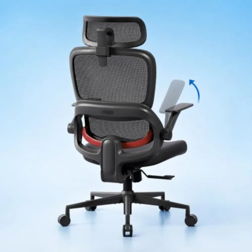 B100 SE Ergonomic Mesh Office Chair, Desk Chair with Lumbar Support | Soft Memory Foam, Flip-up Armrests, Computer