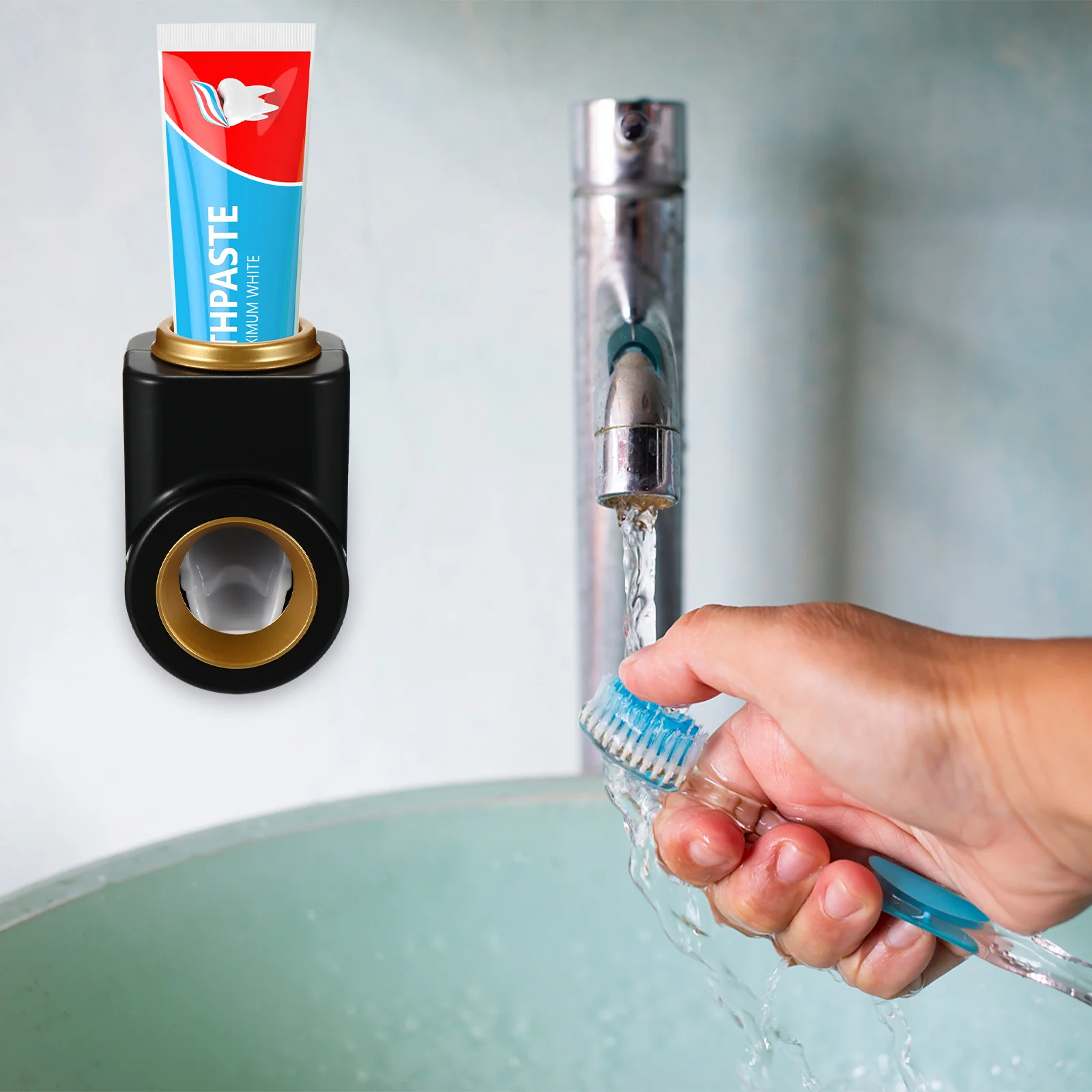 

1Pcs Toothpaste Squeezer Dispenser Nail-Free Installation Multipurpose Storage Rack Creative Bathroom Organizer Smooth Operation