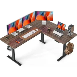 Computer Desk, 63 Inch Electric Vertical L-shaped Adjustable Height, Corner High Table, With Splicing Board Computer Desk