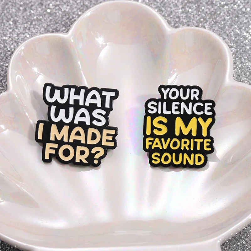 صمتك هو دبابيس المينا الصوتية المفضلة لدي ، دبابيس أسعار مضحكة ، شارات طية صدر السترة ، هدية المجوهرات للأصدقاء