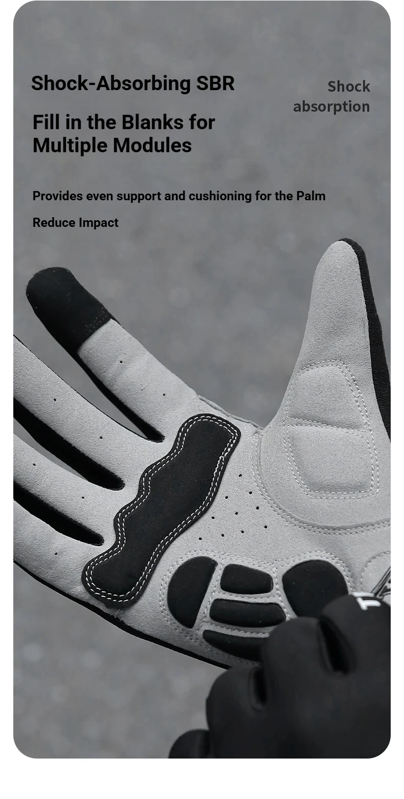 TOSUOD Winter-Fahrradhandschuhe MTB Vollfinger-Fahrradhandschuhe Touchscreen-fähig Rutschfeste Silikon-Handflächenauflage Fahr- und Reithandschuhe – Detail 9