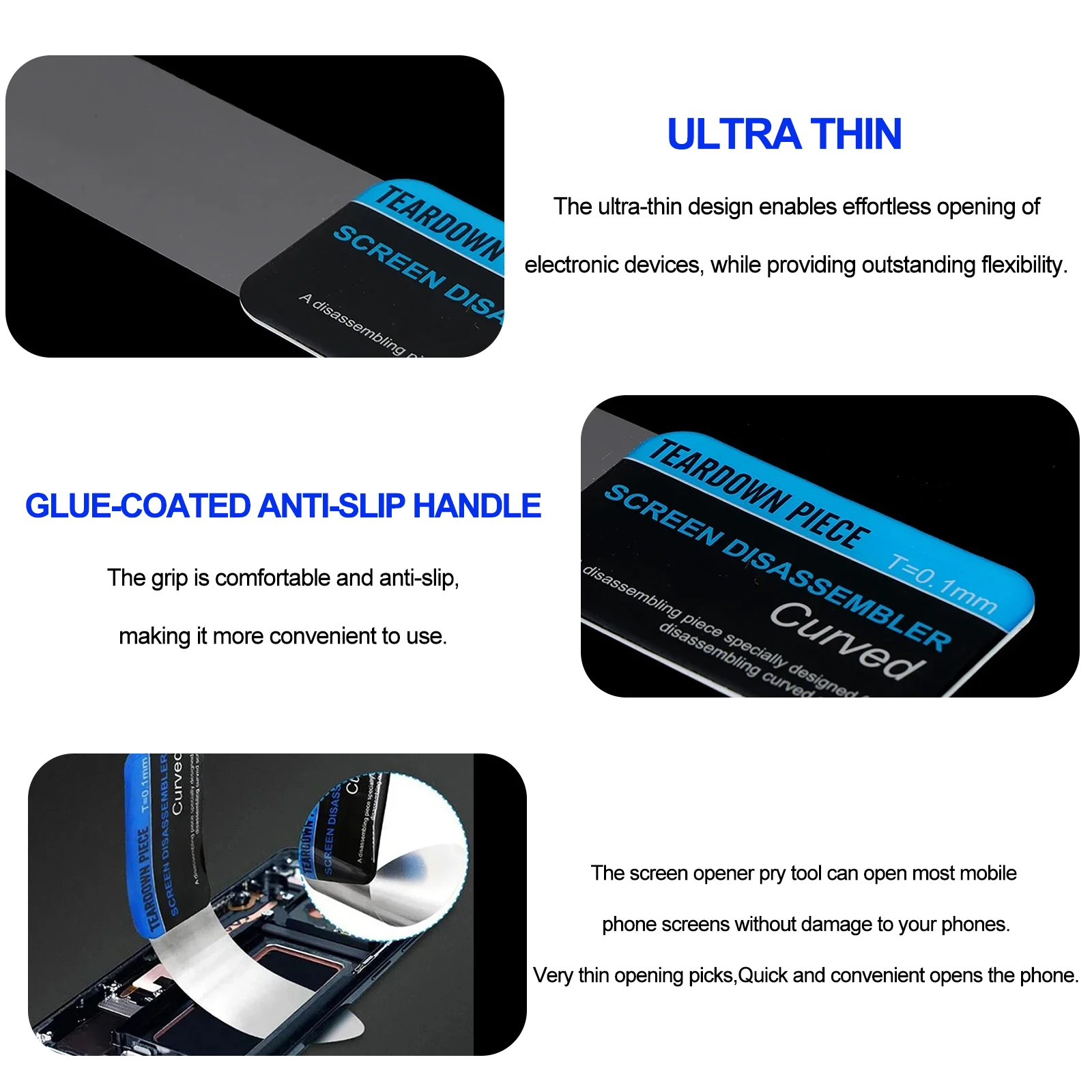 Professional Phone Curved LCD Screen Spudger Opening Pry Card Tool For Phone Ipad Laptop Screen Separating Opening Pry Tool