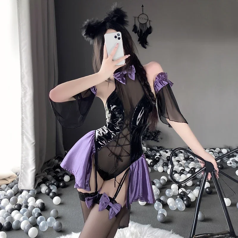 Sexy Outfit Devil Bridal Wedding Night Wear Adult Woman Anime Costumes Lingerie Cosplay Set Halloween Bunny Girl Bodysuit