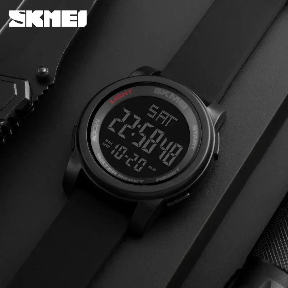 

SKMEI 1277, роскошные спортивные цифровые часы для мужчин, военные водонепроницаемые электронные мужские наручные часы, будильник, Reloj Hombre 1469