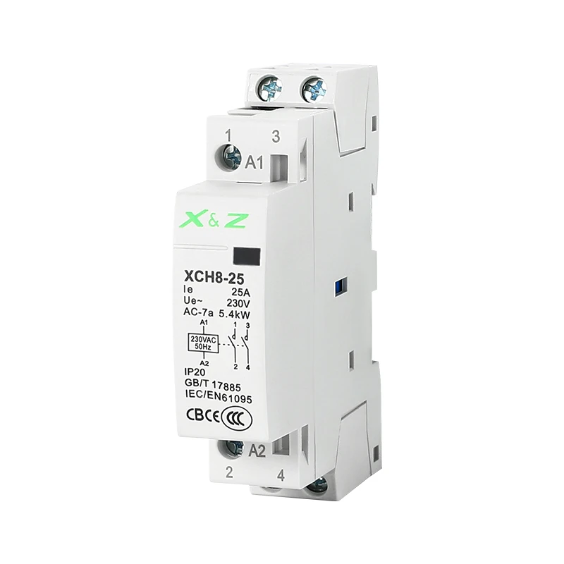 1PCS 2P Din Rail Modular Household Ac Contactor 16A/20A/25A 220V/230V 50/60HZ 1NO 1NC 2NO 2NC