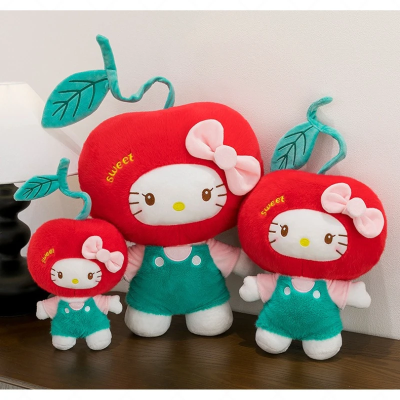 

Плюшевая кукла Hello Kitty 45 см в костюме вишневой феи, милая мультяшная игрушка Sanrio, мягкая подушка-валик, подушка для спины, подарок на день рождения для девушки