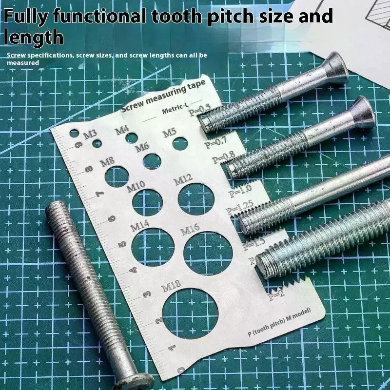Hot! Screw Thread Pitch Gauge Metric Bolt Nut Measuring Tool Angle Model Thread Cutting Gauge Machining Ruler