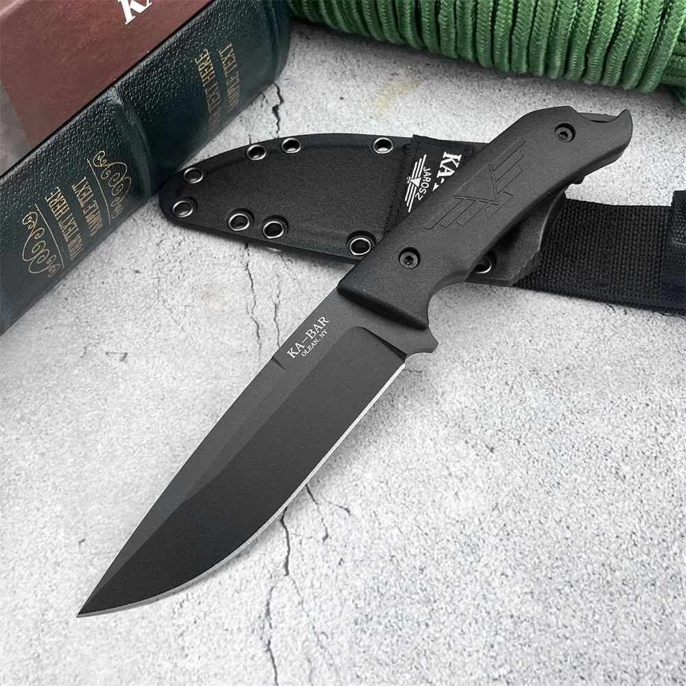 KB 7503 Professional Outdoor Fixed Blade Knife 9Cr13Mov Steel Nylon Fiber Handle Camping Hunting Self-Defense with Sheath