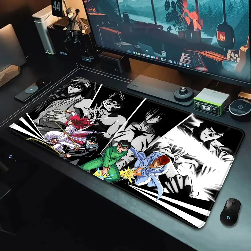 YuYu Hakusho Mousepad HD الطباعة ألعاب الكمبيوتر قفل الحافة عدم الانزلاق ماوس الوسادة XXL90x40cm لوحة المفاتيح الكمبيوتر وسادة مكتب