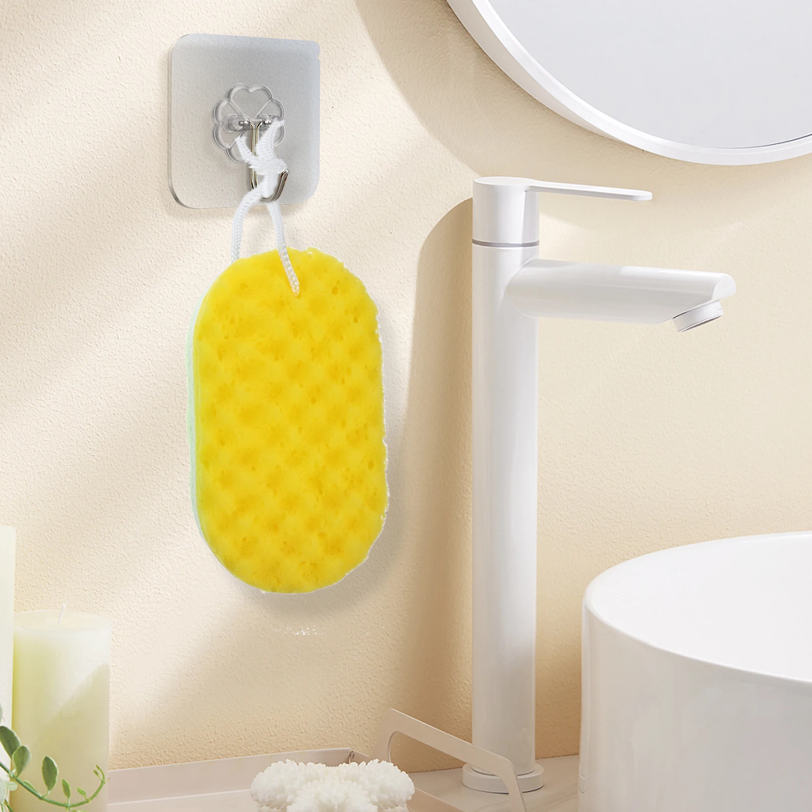 3 قطع من إسفنجة الاستحمام مع حبل تقشير وتدليك البشرة وإزالة الجلد الميت تجربة حمام مريحة للاستخدام اليومي #2